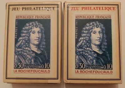 Mazzi Carte da Poker Jeu Philatelique Back Rosso e Back Blue 1990 Grimaud France Cartes Mazzi Carte da Poker Jeu Philatelique Back Rosso e Back Blue 1990 Grimaud France Cartes