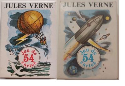 Mazzi di Carte da Poker Jules Verne Grimaud Anno 1978 Back Blue o Rosso
