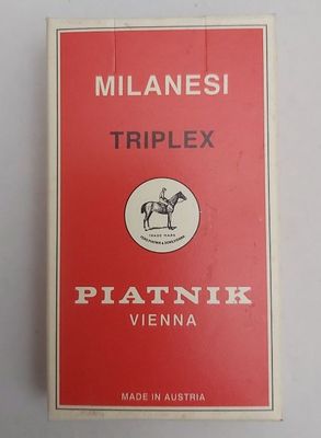 Mazzo Carte Gioco Regionali Milanesi Piatnik Vienna Plasticate Triplex. Mazzo Carte Gioco Regionali Milanesi Piatnik Vienna Plasticate Triplex.
