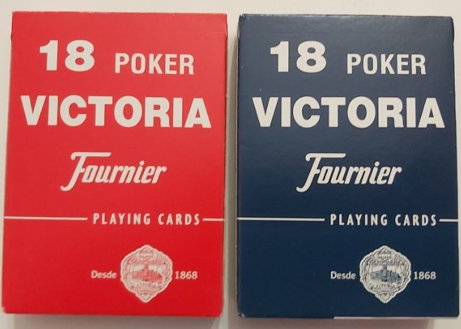 Mazzi di Carte da Poker Victoria 18 Fournier Playing Cards Back Retro Rosso e Blue Mazzi di Carte da Poker Victoria 18 Fournier Playing Cards Back Retro Rosso e Blue