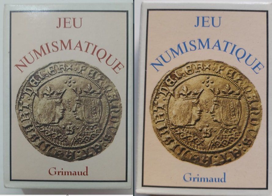 Mazzi di Carte da Poker Jeu Numismatique Grimaud Anno 1994 Back Rosso o Blue