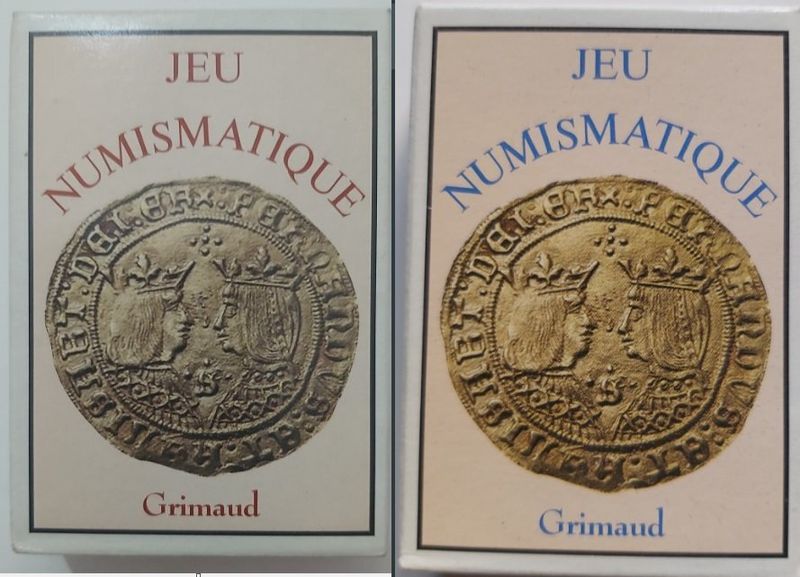 Mazzi di Carte da Poker Jeu Numismatique Grimaud Anno 1994 Back Rosso o Blue