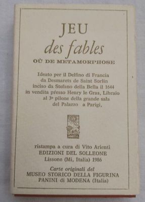 Mazzo Carte Jeu des Fables où de Metamorphose 1986 n 371/600 Vito Arienti Edizioni del Solleone da Collezione Mazzo Carte Jeu des Fables où de Metamorphose 1986 n 371/600 Vito Arienti Edizioni del Solleone da Collezione