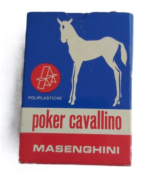 Mazzo Carte Gioco Poker Cavallino Telato Poliplastiche Triplex Masenghini Blue