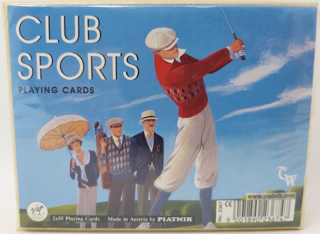 Mazzo Carte Ramino Piatnik Club Sports Golf 2367 Bridge Rummy Canasta Vintage