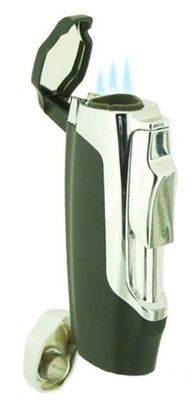 Accendino Jet Flame Trio Tre Fiamme Turbo con Buca Sigari Accendino Jet Flame Trio Tre Fiamme Turbo con Buca Sigari