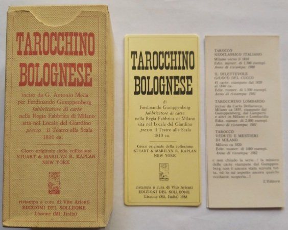 Mazzo Carte Tarocchino Bolognese 1a Edizione Numerata 309/999 1987 Mazzo Carte Tarocchino Bolognese 1a Edizione Numerata 309/999 1987