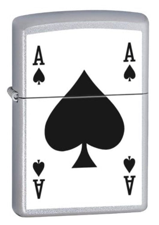Accendino Zippo Ace of Spades Asso di Picche Poker Anno 2009