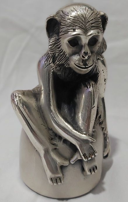 Accendino da Tavolo Ottaviani Vintage Lamina Argento Scimmia 9050 Usato Funzionante Accendino da Tavolo Ottaviani Vintage Lamina Argento Scimmia 9050 Usato Funzionante