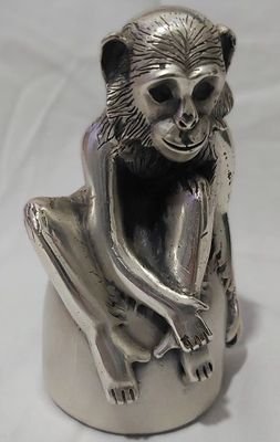 Accendino da Tavolo Ottaviani Vintage Lamina Argento Scimmia 9050 Usato Funzionante