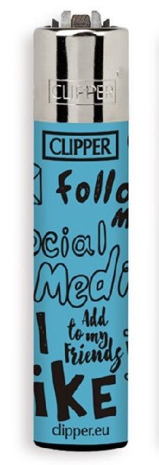 Accendino Clipper Collezione Serie Social Media 1/4 con Scatola Metallo Raro Accendino Clipper Collezione Serie Social Media 1/4 con Scatola Metallo Raro