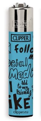 Accendino Clipper Collezione Serie Social Media 1/4 con Scatola Metallo Raro Accendino Clipper Collezione Serie Social Media 1/4 con Scatola Metallo Raro