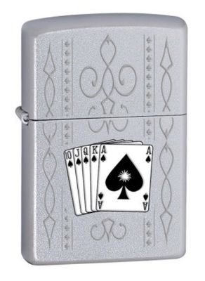 Accendino Zippo Primer Flush Scala Reale di Picche Anno 2009 Accendino Zippo Primer Flush Scala Reale di Picche Anno 2009