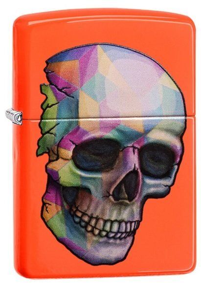 Accendino Zippo Skull Orange Teschio Arancione
