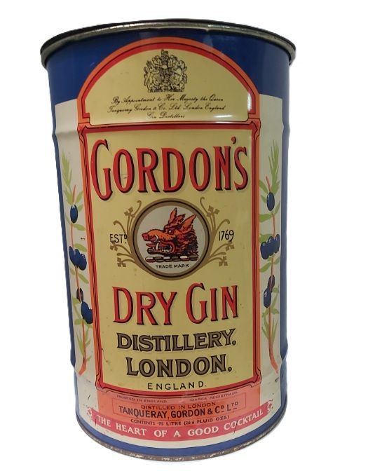 Bidone Cilindro Latta Gordon's Dry Gin Distillery London Vintage Bidone Cilindro Latta Gordon's Dry Gin Distillery London Vintage