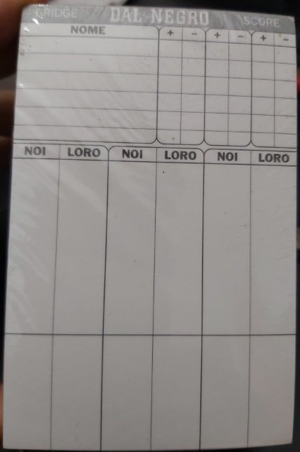 Blocchetti 10 Segnapunti Bridge Score Dal Negro