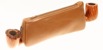 Borsa per 2 Pipe e Portatabacco Avana Borsa per 2 Pipe e Portatabacco Avana