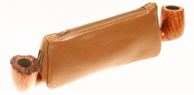 Borsa per 2 Pipe e Portatabacco Avana
