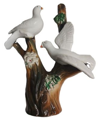 Bottiglia Ceramica Liquore 2 Colombe Bianche su Ramo Tappo con Bollo Bottiglia Ceramica Liquore 2 Colombe Bianche su Ramo Tappo con Bollo