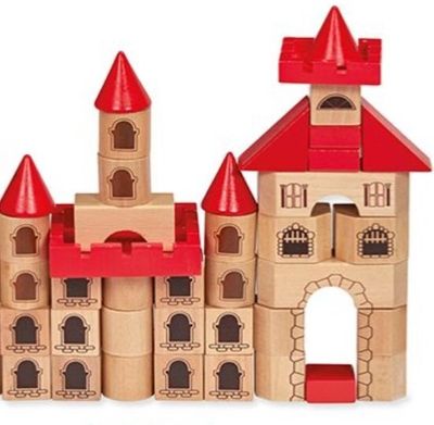 Blocchi di Legno per Costruire Castello Blocks Castle 100 pezzi Blocchi di Legno per Costruire Castello Blocks Castle 100 pezzi