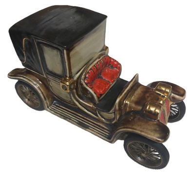 Bottiglia Ceramica Liquore Macchina Auto Lanchester 1908 con Bollo Bottiglia Ceramica Liquore Macchina Auto Lanchester 1908 con Bollo