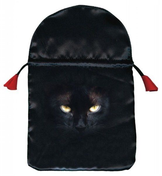Borsetta per Tarocchi Stampa su Raso Borsetta per Tarocchi Stampa su Raso "Gatto Nero" (Protegge il Mazzo di Carte)