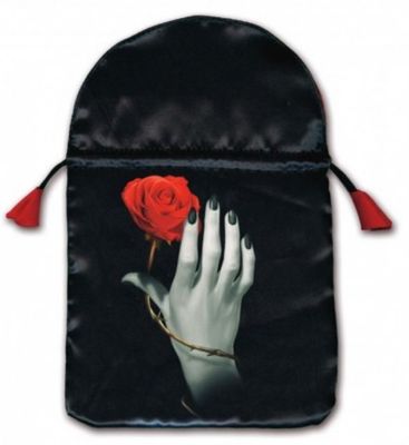 Borsetta per Tarocchi Stampa su Raso Borsetta per Tarocchi Stampa su Raso "La Mano e la Rosa" (Protegge il Mazzo di Carte)