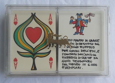 Carte da Gioco da Ramino Poker Sergio Ruffolo ENI Dal Negro 6000 esemplari Carte da Gioco da Ramino Poker Sergio Ruffolo ENI Dal Negro 6000 esemplari