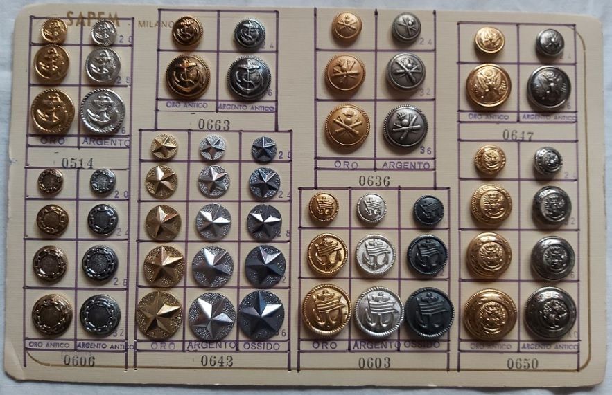 Campionario Cartella Tabella Antica Merceria SAPEM Bottoni Araldici Militari Marina Stemmi Campionario Cartella Tabella Antica Merceria SAPEM Bottoni Araldici Militari Marina Stemmi