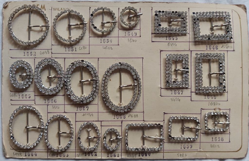 Campionario Cartella Tabella Antica Merceria SAPEM Milano Fibbie Strass SAP1 Campionario Cartella Tabella Antica Merceria SAPEM Milano Fibbie Strass SAP1