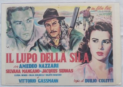 Cartolina Locandina Film Il Lupo della Sila Nazzari Mangano Anni '90 Cartolina Locandina Film Il Lupo della Sila Nazzari Mangano Anni '90
