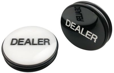 Casinò Dealer Puck Button White/Black Bianco/Nero Due O-Ring (Texas Hold'em)
