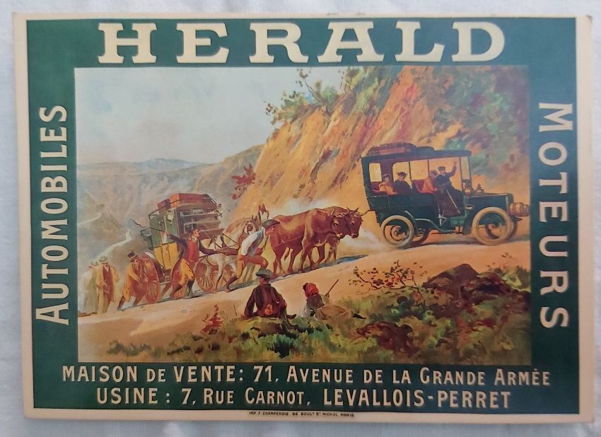 Cartolina Postale Herald Automobiles Moteurs Serie Nos Vieilles Affiches 1904 Cartolina Postale Herald Automobiles Moteurs Serie Nos Vieilles Affiches 1904