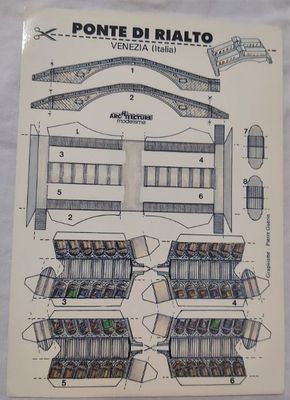 Cartolina Postale Ponte di Rialto Venezia Modello da Costruire Taglio e Montaggio 1991 Cartolina Postale Ponte di Rialto Venezia Modello da Costruire Taglio e Montaggio 1991