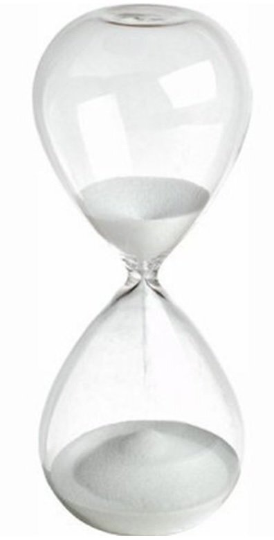 Clessidra Vetro 30 minuti Colore Sabbia Disponibile Arancione, Bianca cm 19,5 x 8,5