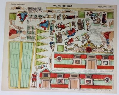 Cartoncino da Ritagliare Cartoncino da Ritagliare "Arche de Noé" Epinal Francese 1890