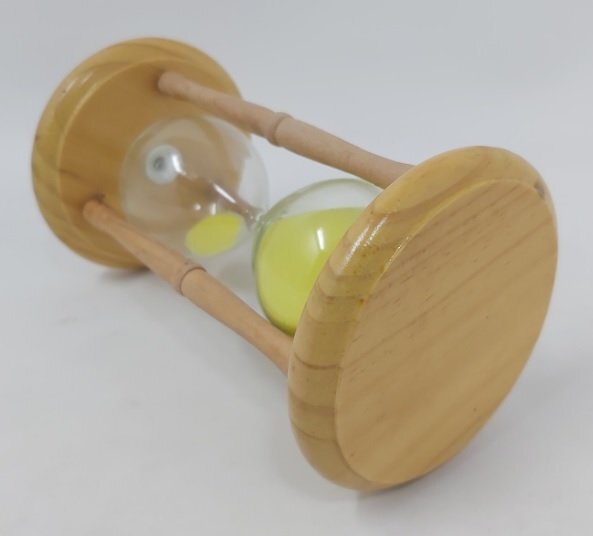Clessidra Legno 20 Minuti Sabbia Gialla altezza cm 14,2 diametro cm 8,6 Hourglass Sand Timer