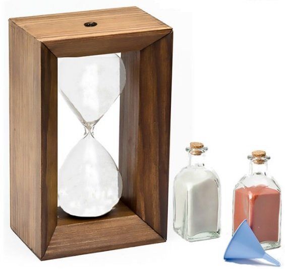 Clessidra Legno Squadrata Cerimonia della Sabbia (Curiosità) Clessidra Legno Squadrata Cerimonia della Sabbia (Curiosità)
