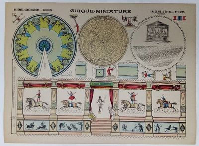 Cartoncino da Ritagliare Cartoncino da Ritagliare "Cirque - Miniature" D'Epinal Francese 1890