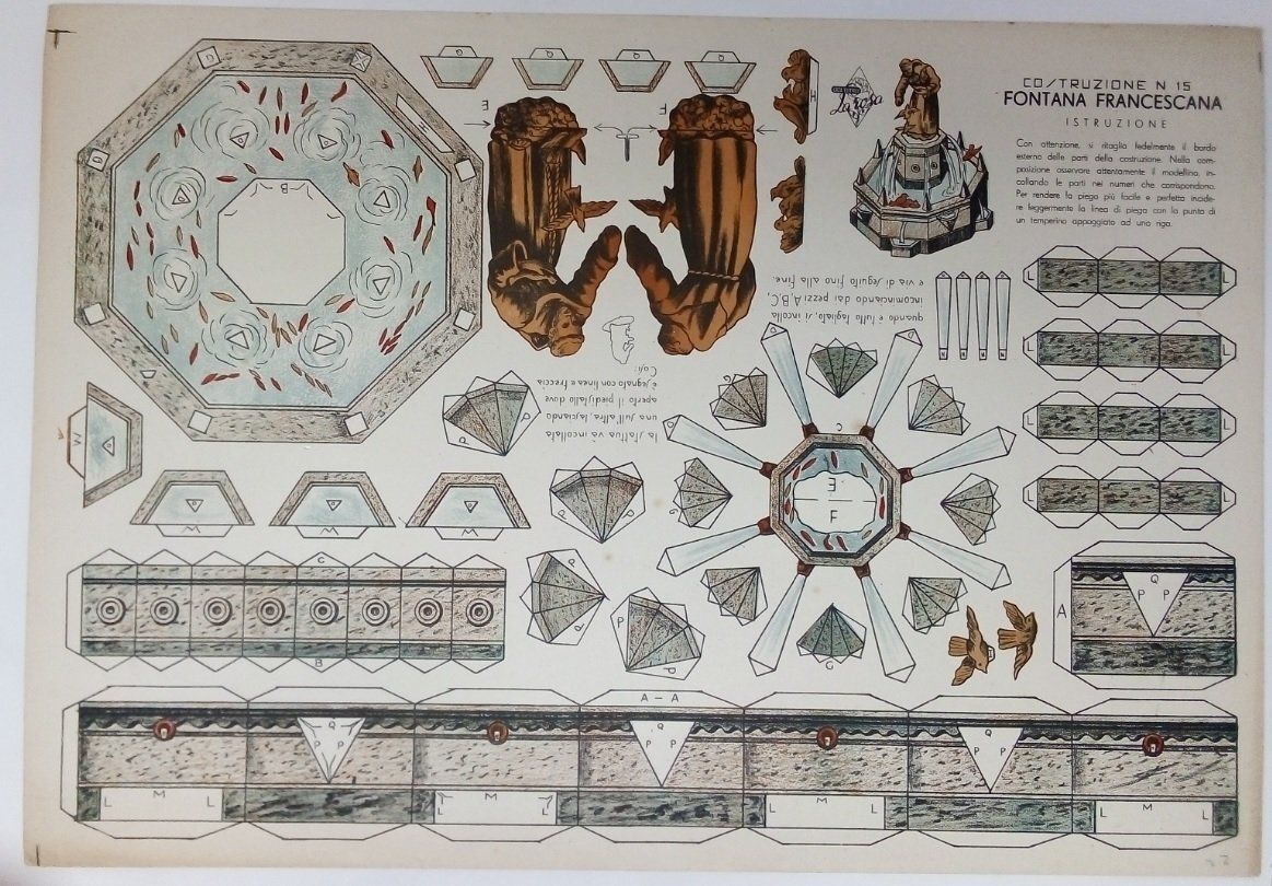 Cartoncino da Ritagliare Cartoncino da Ritagliare "Fontana Francescana" Gioco Antico
