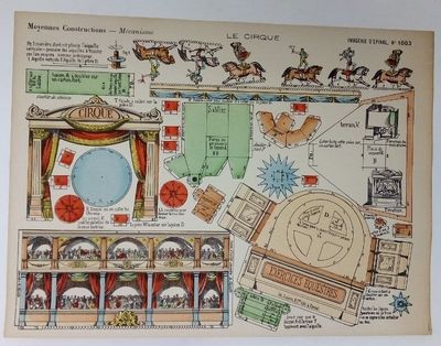 Cartoncino da Ritagliare Cartoncino da Ritagliare "Le Cirque" D'Epinal Francese 1890