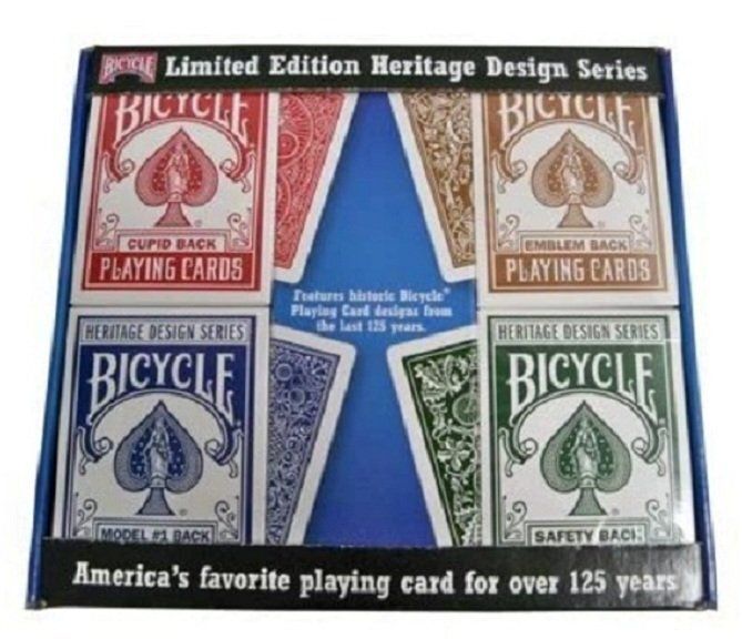 Confezione 4 Mazzi  Carte Poker The Bicycle Heritage Limited Edition