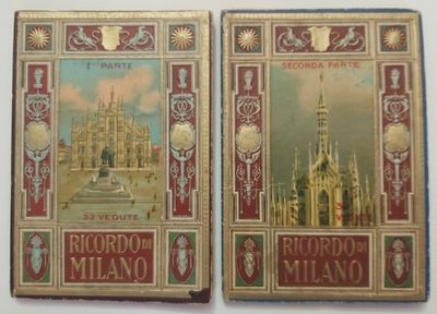 Coppia Libretti Ricordo di Milano 1a Parte 32 Vedute e 2a Parte 32 Vedute Coppia Libretti Ricordo di Milano 1a Parte 32 Vedute e 2a Parte 32 Vedute