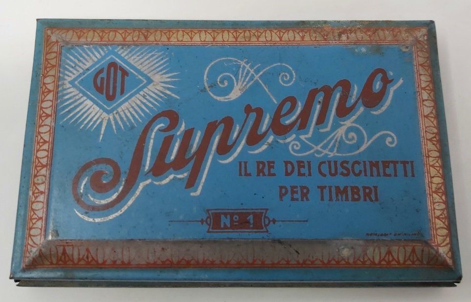 Cuscinetto Tampone per Timbri Marca Supremo GOT in Metallo (da Collezione) Cuscinetto Tampone per Timbri Marca Supremo GOT in Metallo (da Collezione)