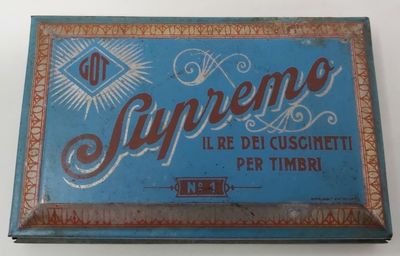 Cuscinetto Tampone per Timbri Marca Supremo GOT in Metallo (da Collezione) Cuscinetto Tampone per Timbri Marca Supremo GOT in Metallo (da Collezione)