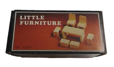 Giocattolo Set Miniatura Mobili Componibili Legno Salottino Bambole Little Forniture