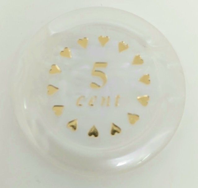 Serie IGLESIAS Gettoni Fiches Chips Joker Madreperlato con Valori Serie IGLESIAS Gettoni Fiches Chips Joker Madreperlato con Valori, Valore Stampato sulla Fiche: 5 centesimi tonda