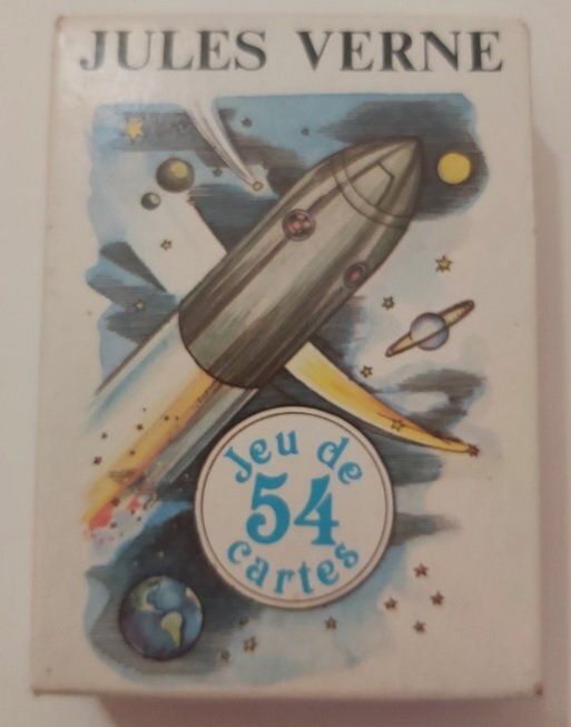 Mazzi di Carte da Poker Jules Verne Grimaud Anno 1978 Back Blue o Rosso Mazzi di Carte da Poker Jules Verne Grimaud Anno 1978 Back Blue o Rosso, Mazzo di Carte da Poker Jules Verne: Retro Back Blue