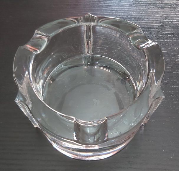 Posacenere Ashtray Vetro Cristallo Ondulato 3 Punte