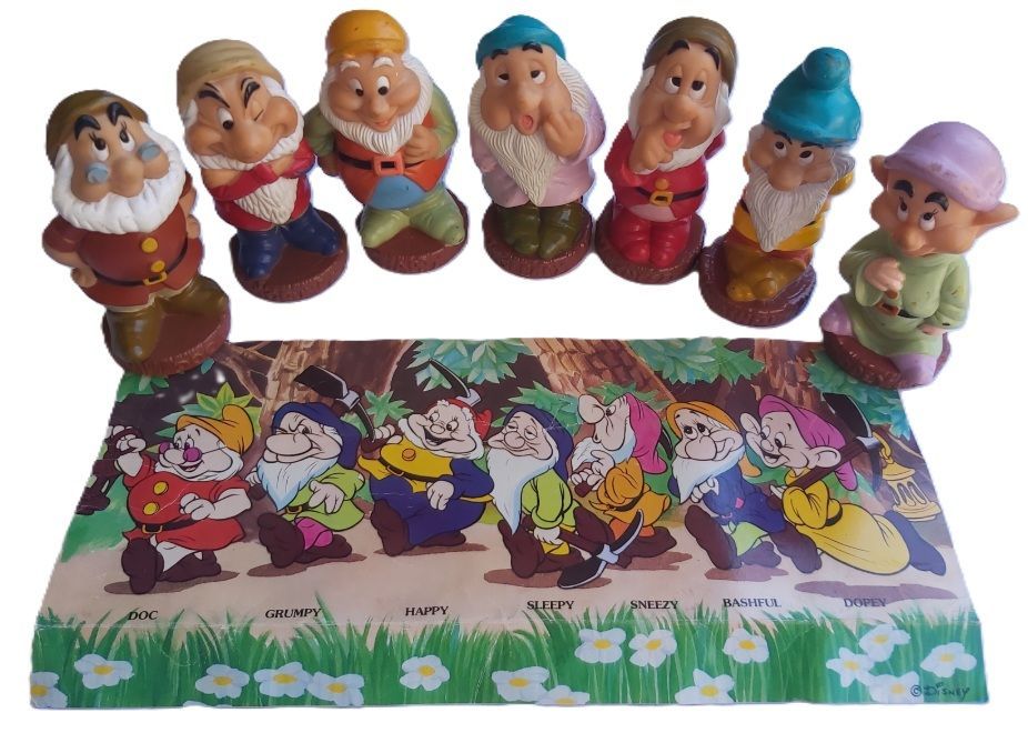 Set Sette Nani Pupazzi Gomma Vintage The Walt Disney Company Set Sette Nani Pupazzi Gomma Vintage The Walt Disney Company